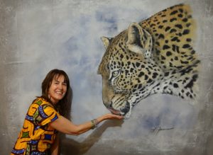 Carina Bekkers with Leopard by Bruce Doran